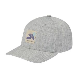 Travis Mathew Heather Gray Cap Blue Wave Logo Aloha Snapback Hat heather grey OS